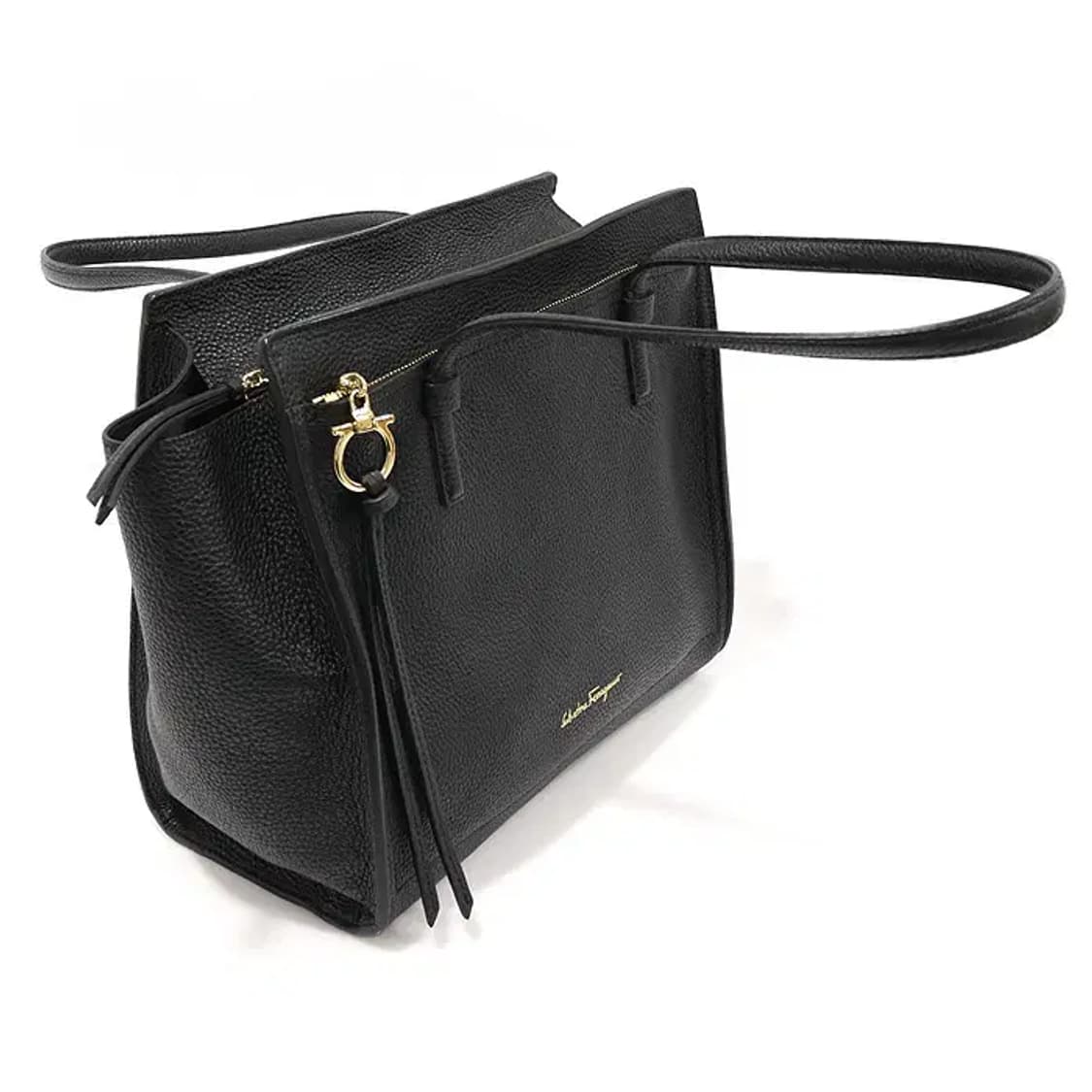 페라가모 21 F216 블랙 금장 에이미 미디움 숄더백 EP28275FE 상품이미지3