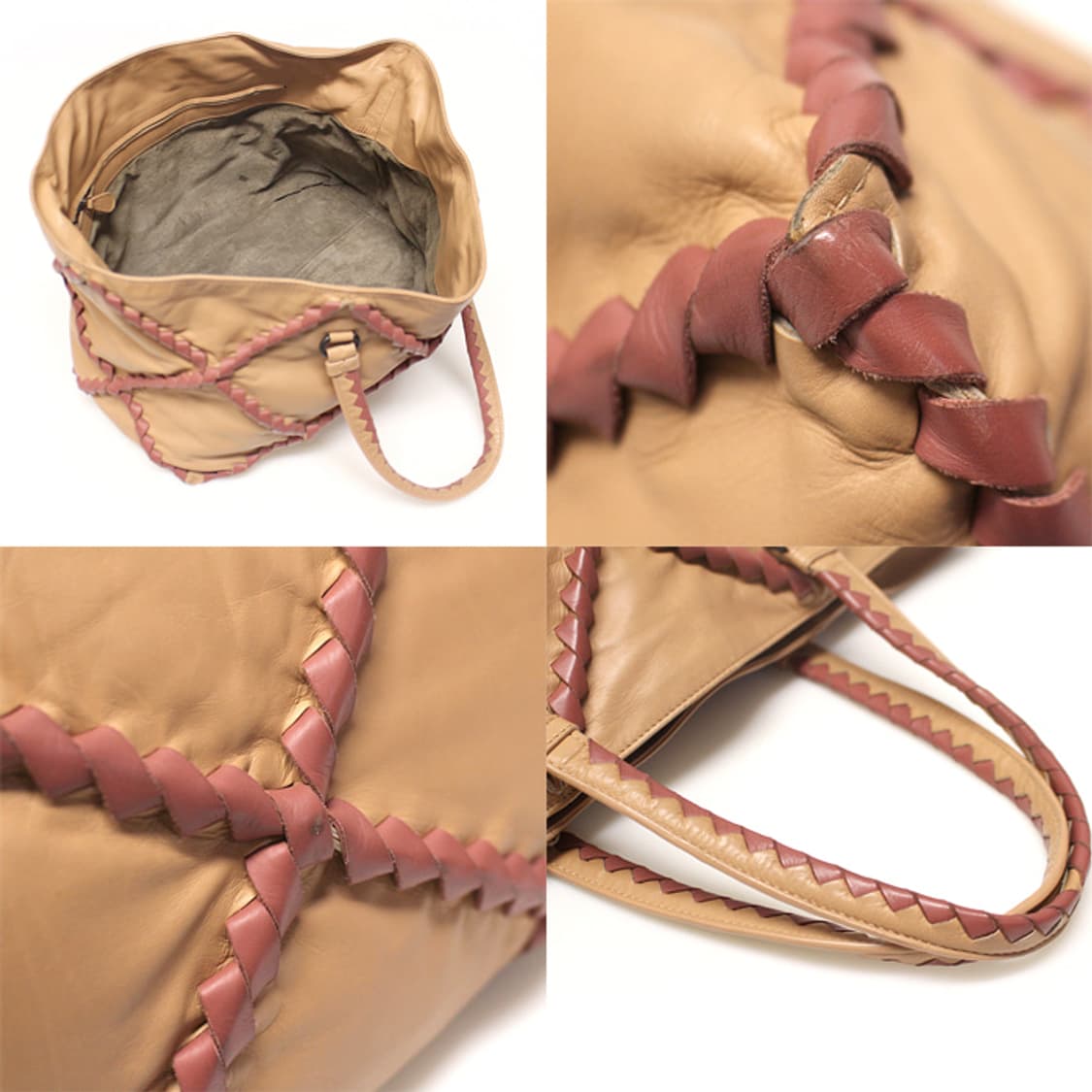 보테가베네타 베이지 카프스킨 쇼퍼 숄더백 상품이미지6