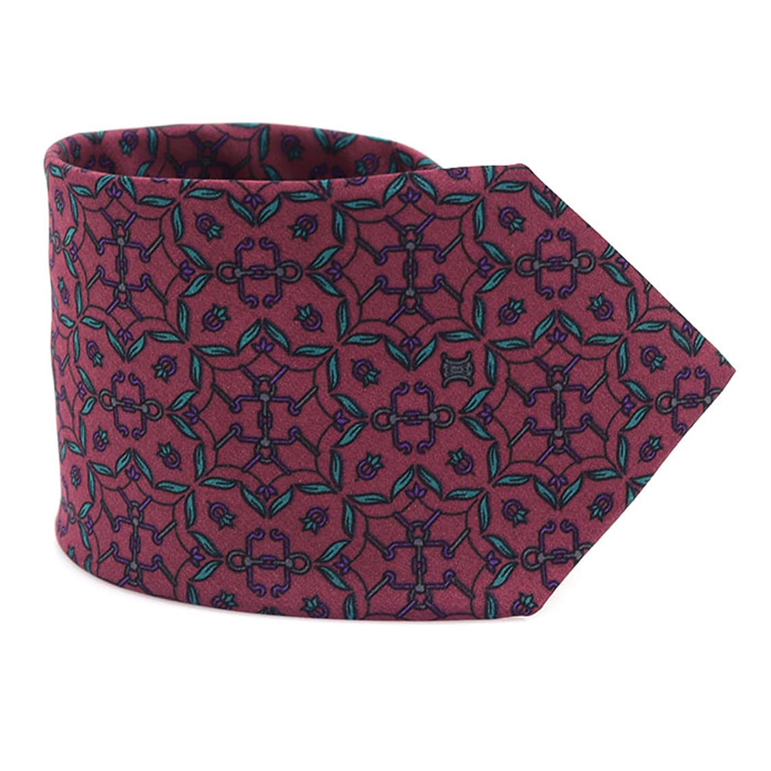 셀린느 100% 실크 퍼플 패턴 넥타이 상품이미지1