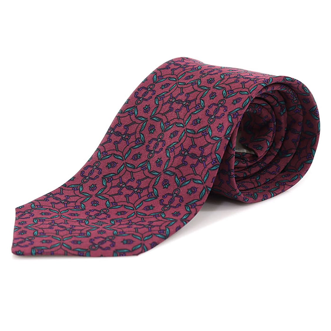 셀린느 100% 실크 퍼플 패턴 넥타이 상품이미지2