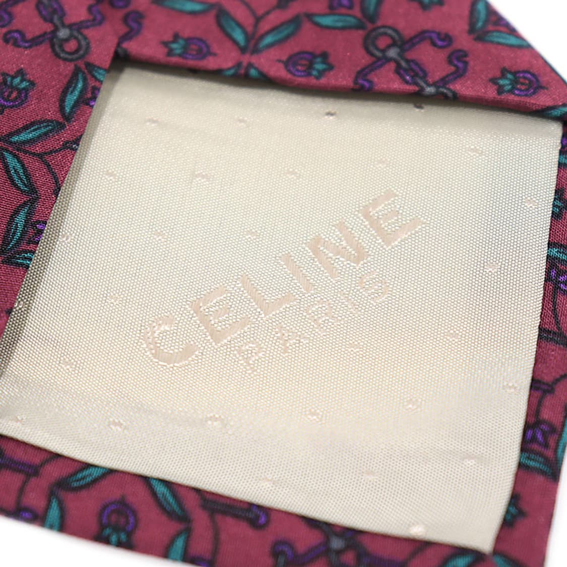 셀린느 100% 실크 퍼플 패턴 넥타이 상품이미지7