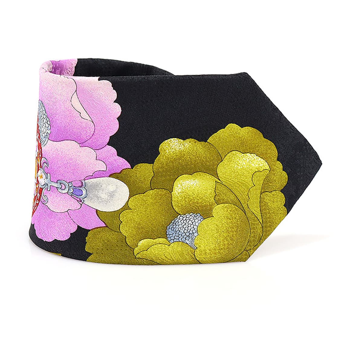 레오나드 100% 실크 블랙 플라워 패턴 넥타이 상품이미지1