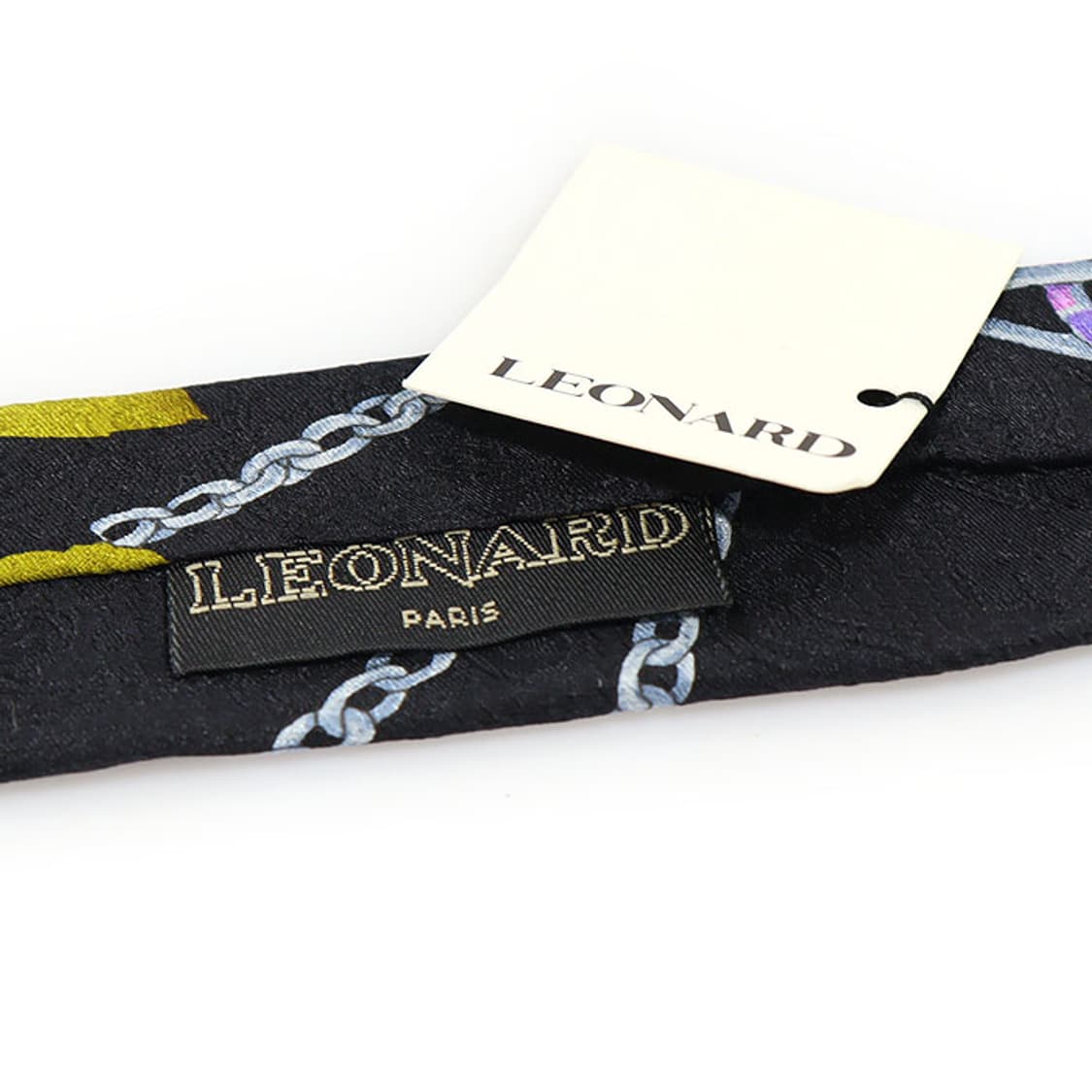 레오나드 100% 실크 블랙 플라워 패턴 넥타이 상품이미지5