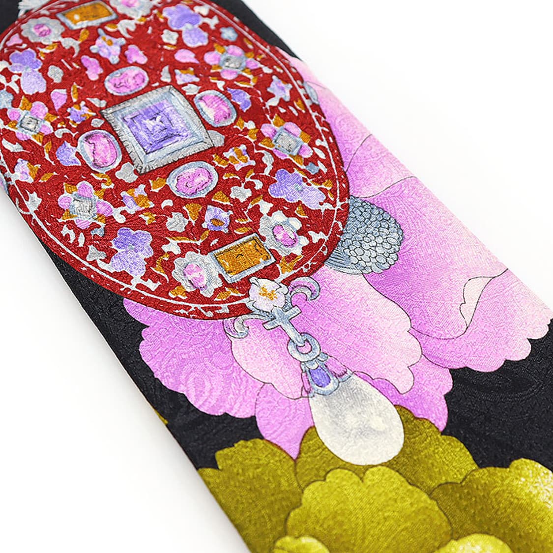 레오나드 100% 실크 블랙 플라워 패턴 넥타이 상품이미지7