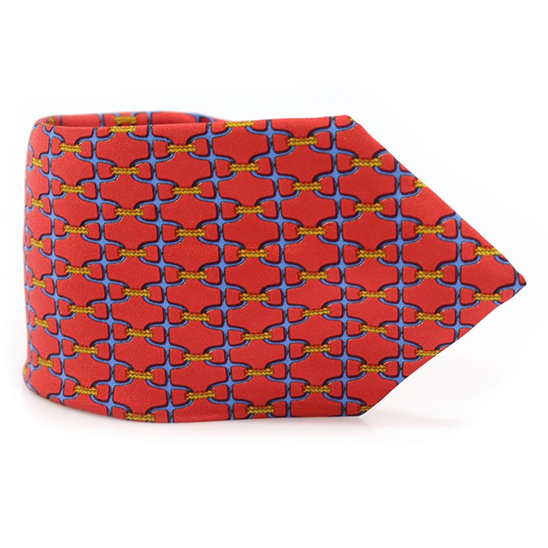 에르메스 931 HA 100% 실크 레드 체인 넥타이 상품이미지1