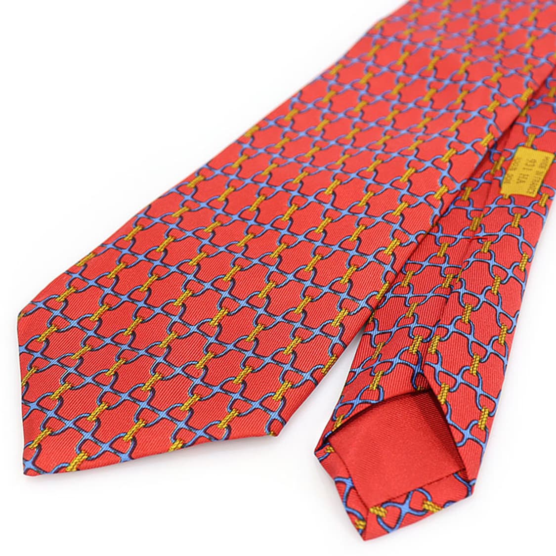 에르메스 931 HA 100% 실크 레드 체인 넥타이 상품이미지5