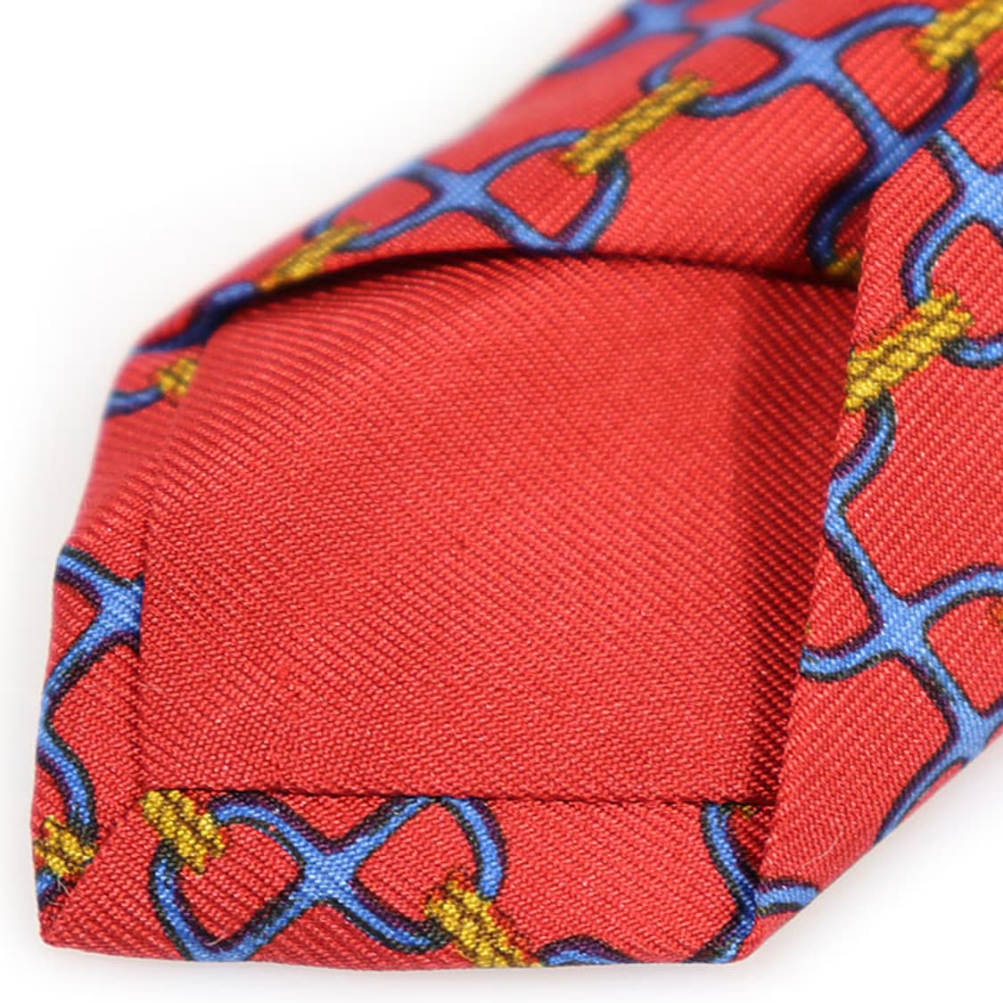 에르메스 931 HA 100% 실크 레드 체인 넥타이 상품이미지6