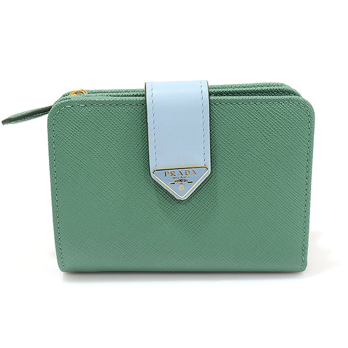 프라다 1ML018 그린 블루 트라이앵글 반지갑 상품이미지1