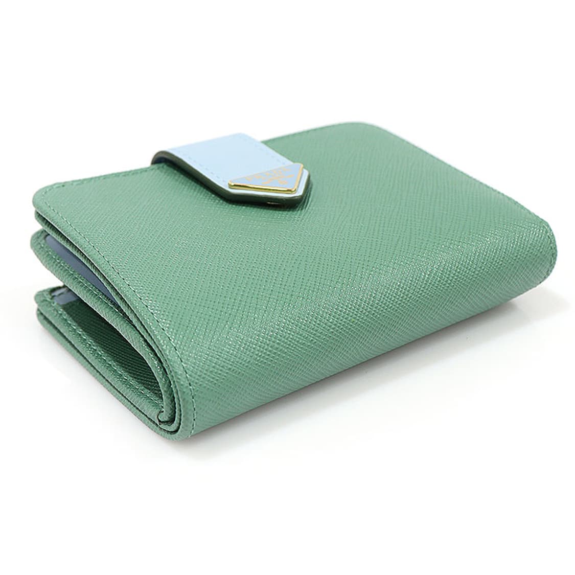 프라다 1ML018 그린 블루 트라이앵글 반지갑 상품이미지4