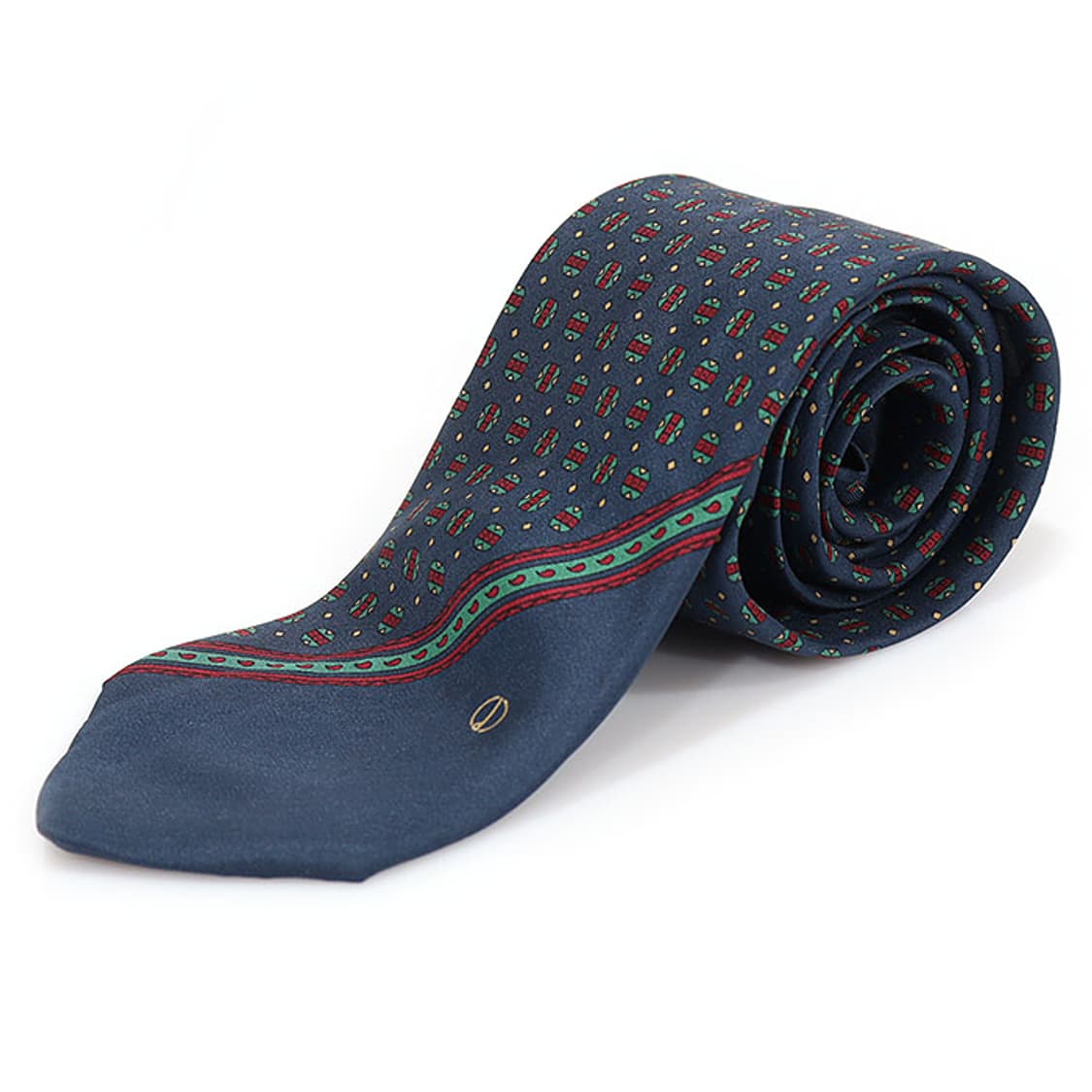 던힐 100% 실크 네이비 멀티 패턴 넥타이 상품이미지2