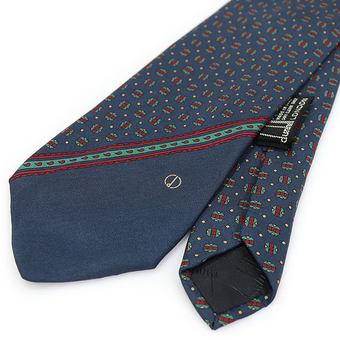 던힐 100% 실크 네이비 멀티 패턴 넥타이 상품이미지4