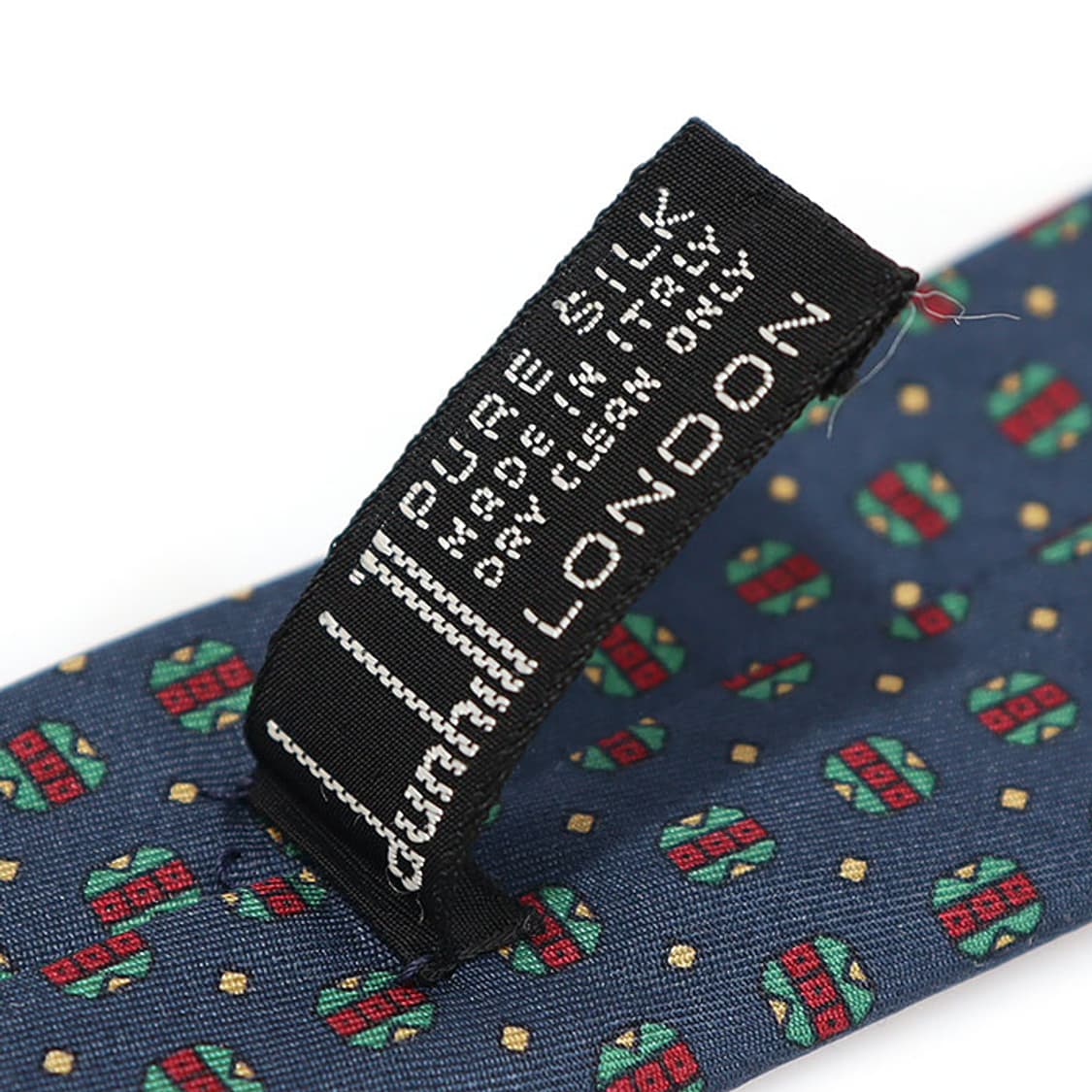 던힐 100% 실크 네이비 멀티 패턴 넥타이 상품이미지5