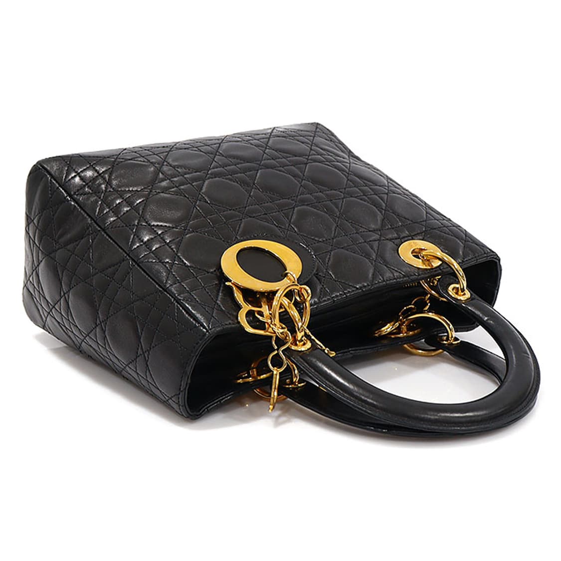 크리스챤디올 블랙 까나쥬 레이디 디올 미듐 토트백 상품이미지3