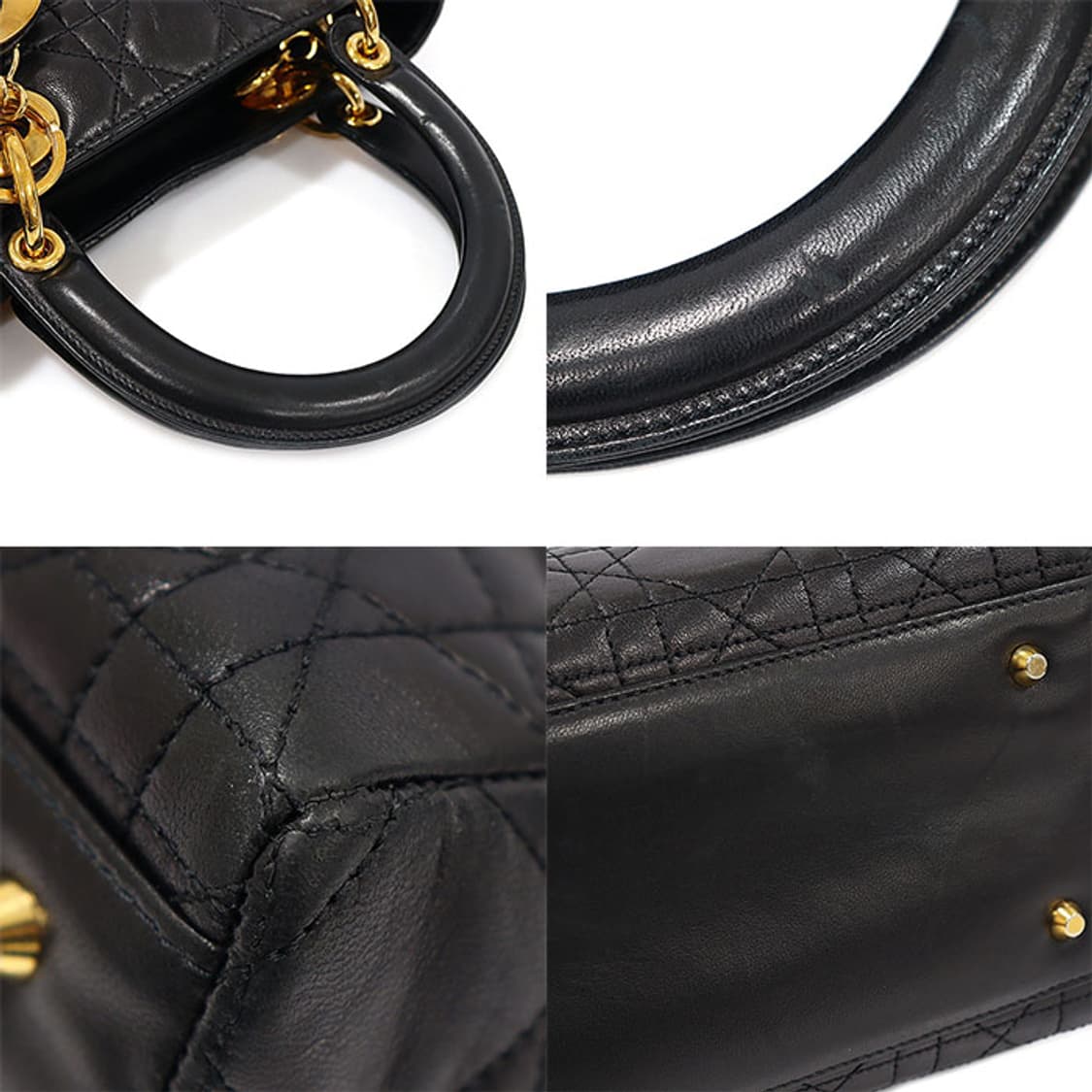 크리스챤디올 블랙 까나쥬 레이디 디올 미듐 토트백 상품이미지6