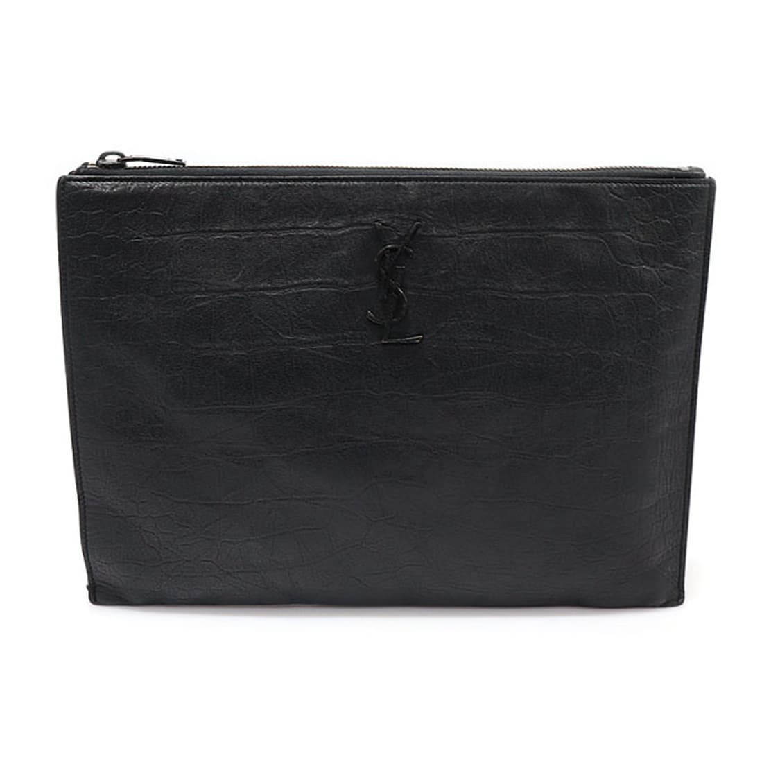 생로랑 453249 블랙 크로커다일 매트 클러치 상품이미지1