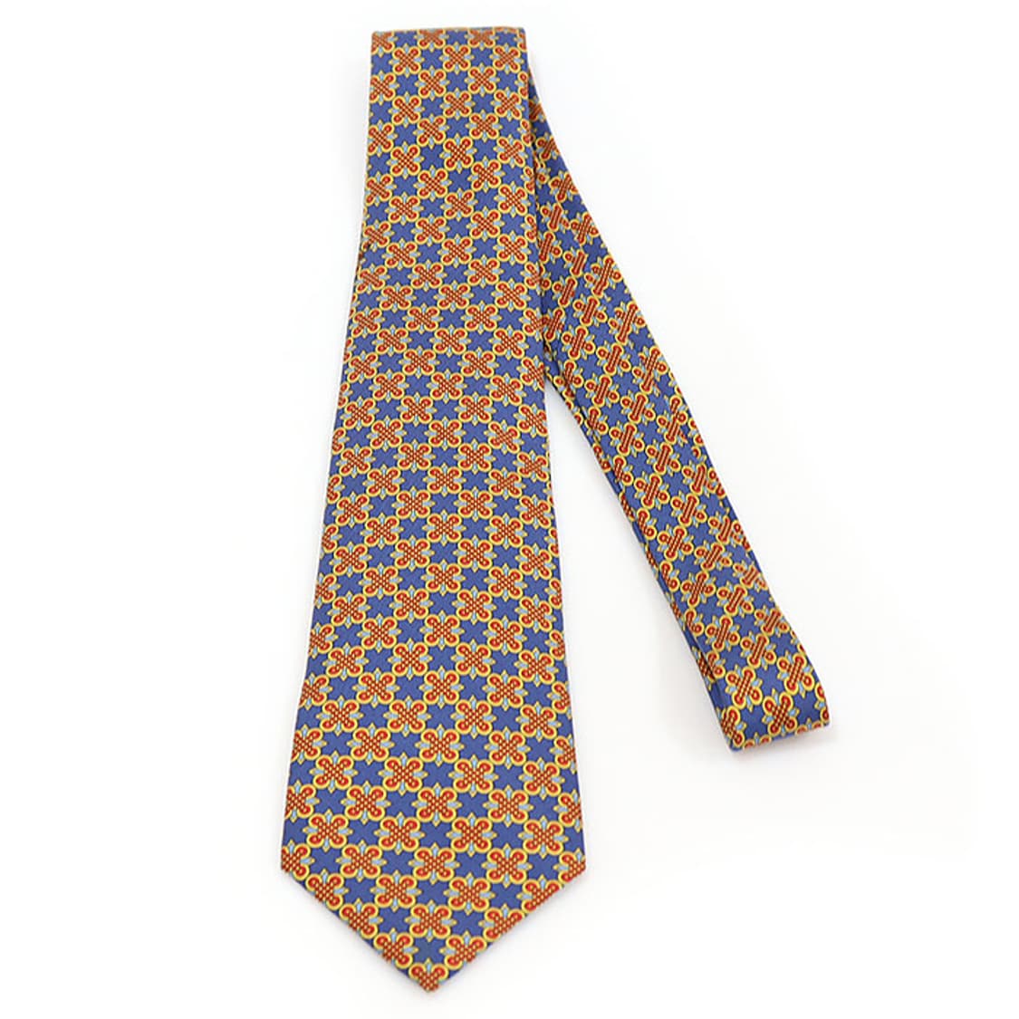 에르메스 7642 100% 실크 네이비 패턴 넥타이 상품이미지3