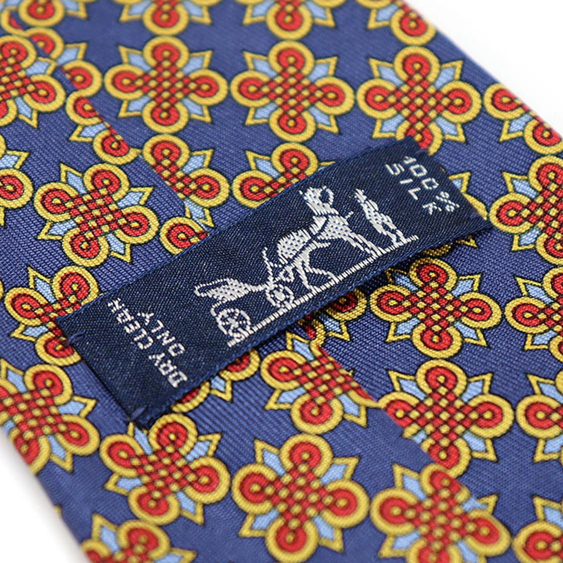 에르메스 7642 100% 실크 네이비 패턴 넥타이 상품이미지5