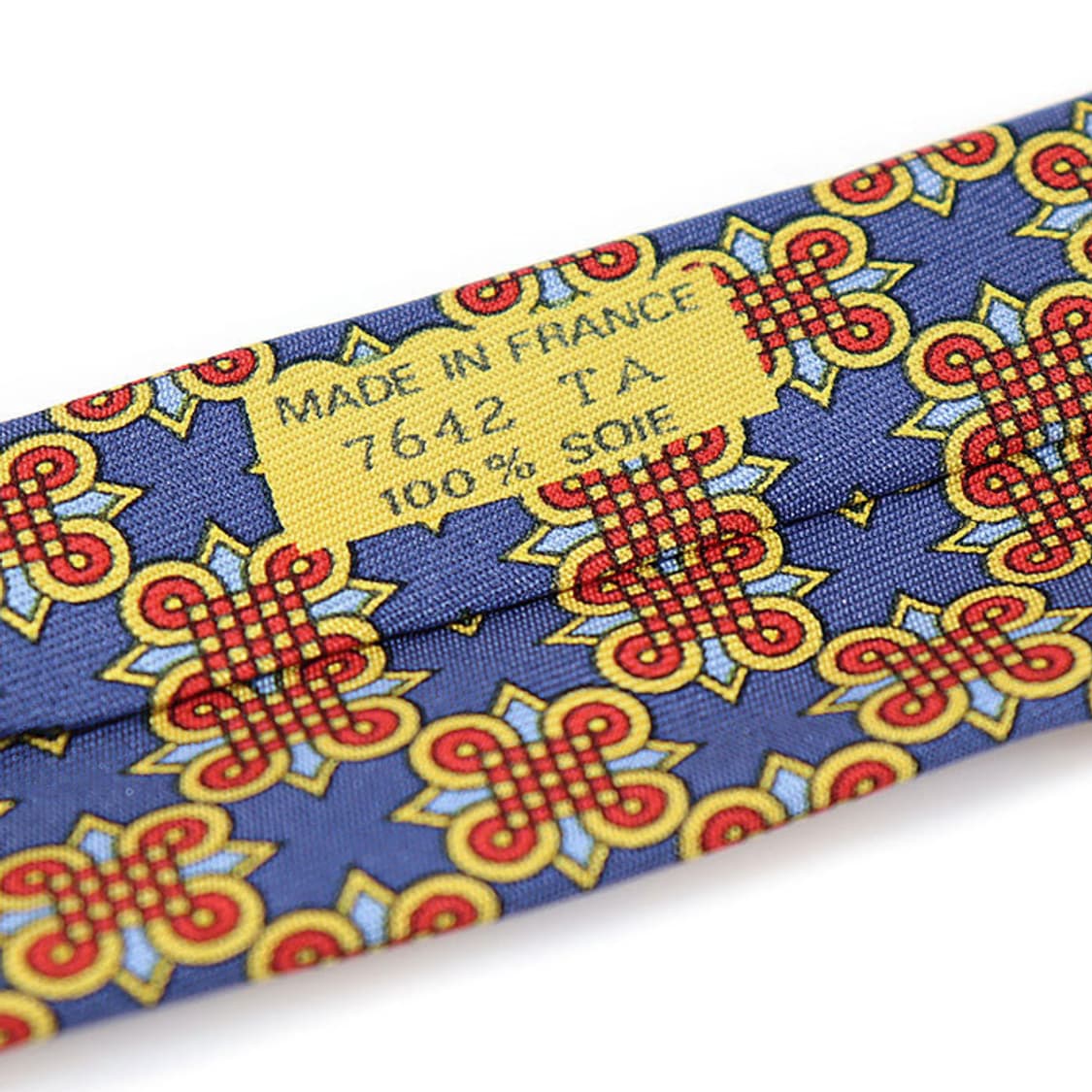 에르메스 7642 100% 실크 네이비 패턴 넥타이 상품이미지6