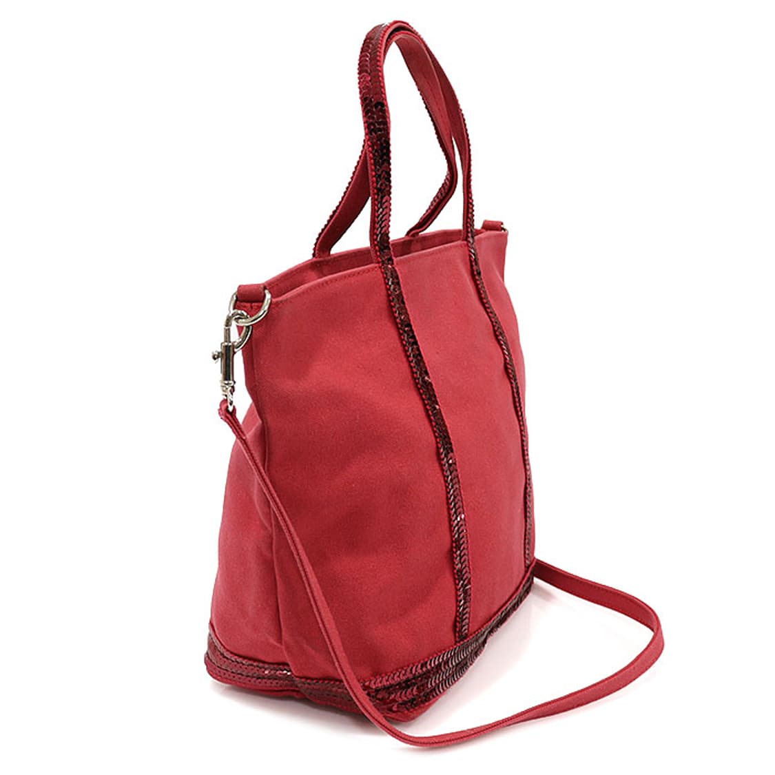 바네사브루노 VIBA9E102 레드 코튼 스팽글 스몰 카바스백 상품이미지2