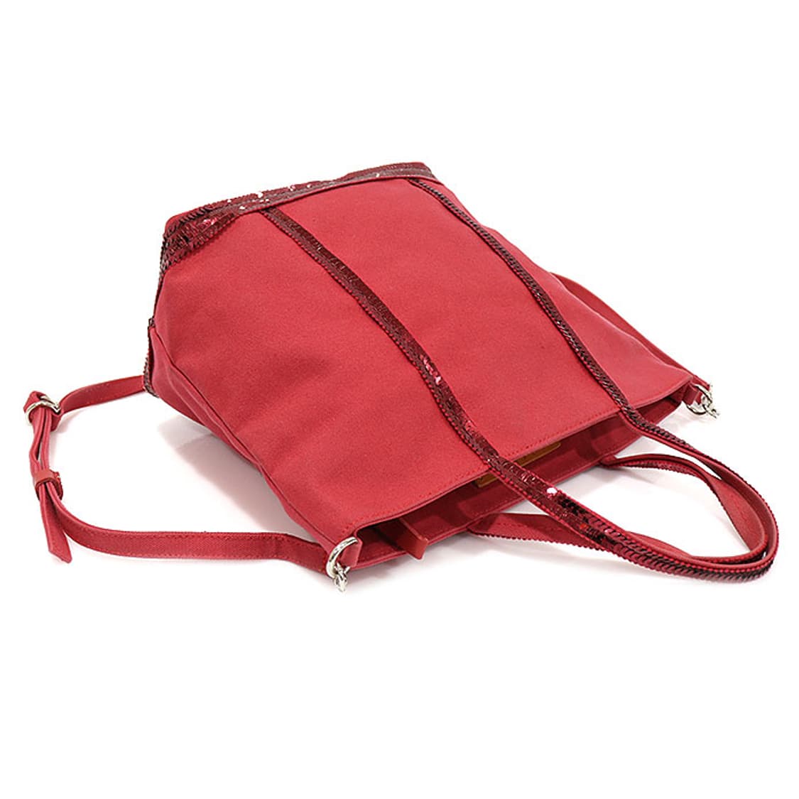 바네사브루노 VIBA9E102 레드 코튼 스팽글 스몰 카바스백 상품이미지3