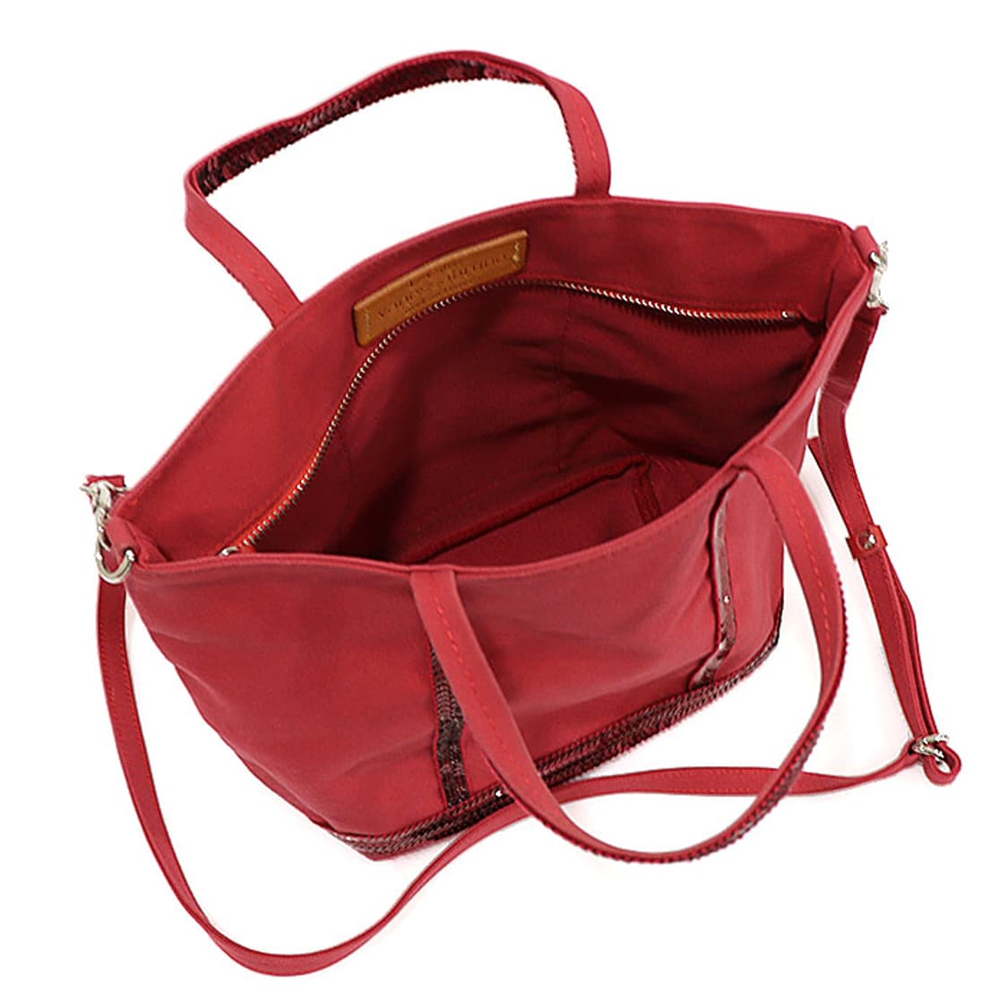 바네사브루노 VIBA9E102 레드 코튼 스팽글 스몰 카바스백 상품이미지5