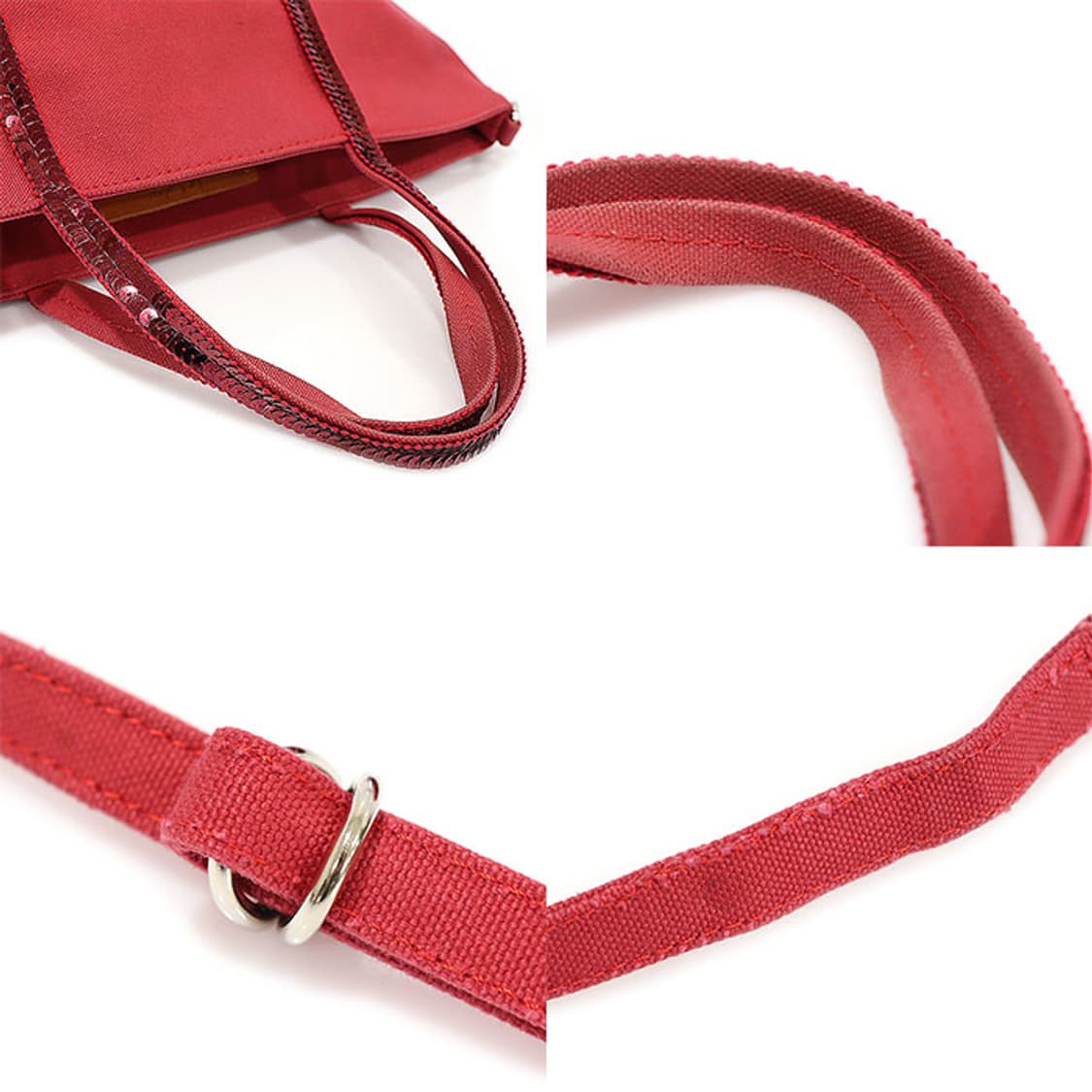 바네사브루노 VIBA9E102 레드 코튼 스팽글 스몰 카바스백 상품이미지6