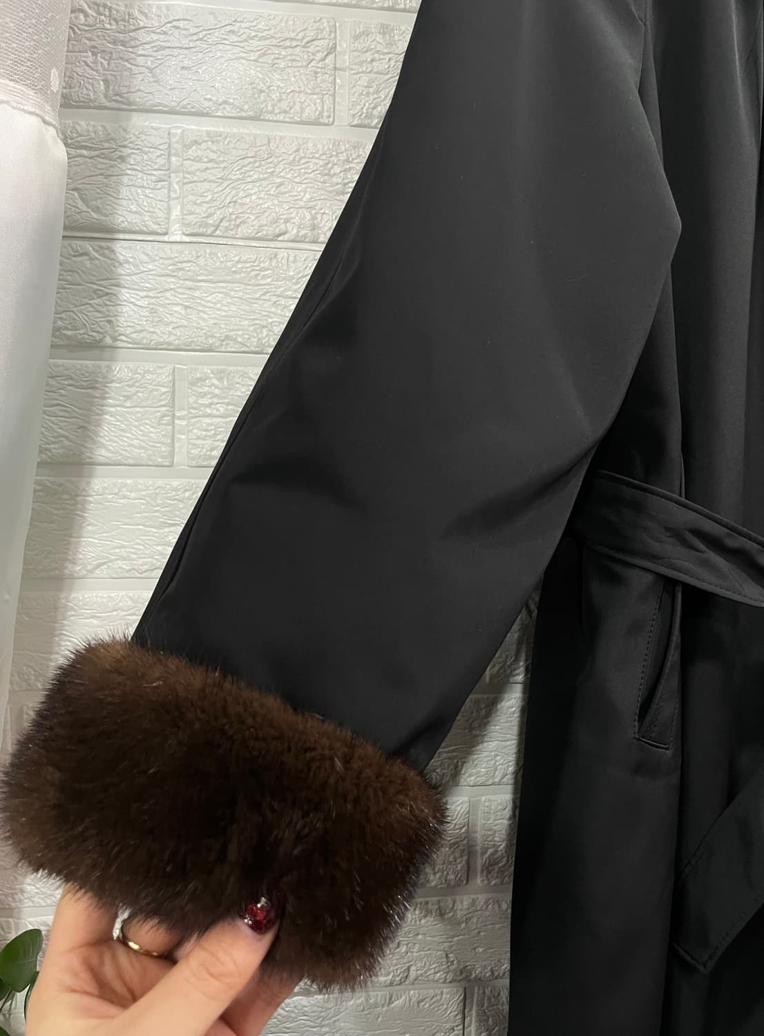 리베도 여성 밍크롱코트 (토끼털안감따뜻) 밍크자켓점퍼 하객룩블랙코트 상품이미지6