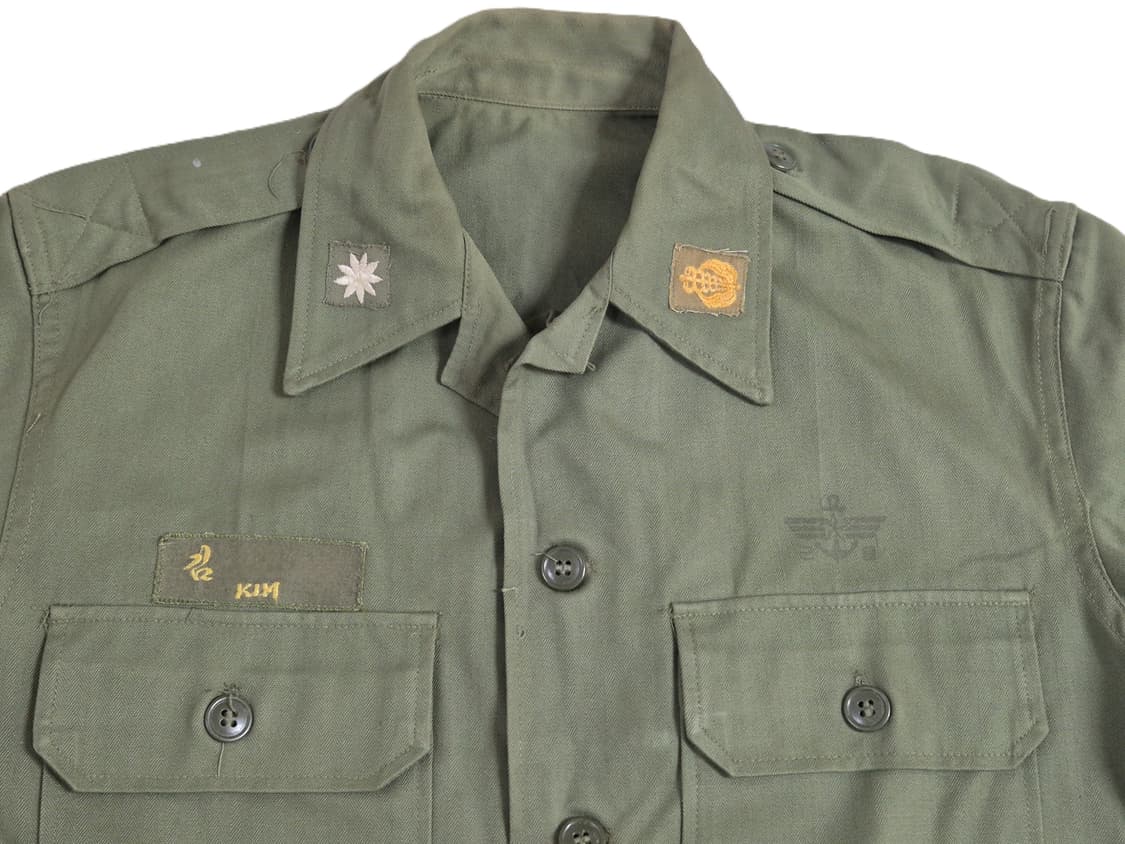 육군 구형 의무 소령 70년대 민무늬 전투복 상의 자켓 (L) 상품이미지8