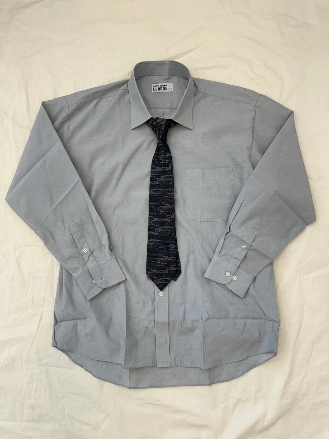 빈티지 스트라이프 드레스 셔츠 & 페이즐리 넥타이 세트 상품이미지5