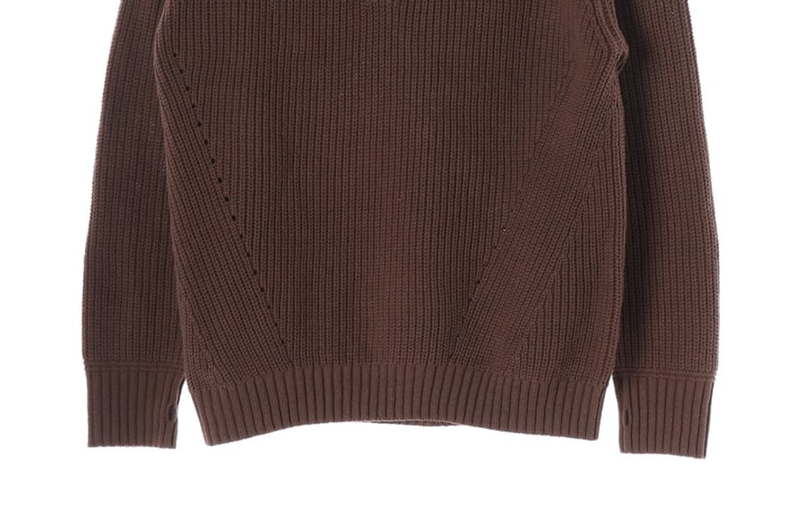 일꼬르소 브라운 텍스처 하프집업 니트 XL 상품이미지4