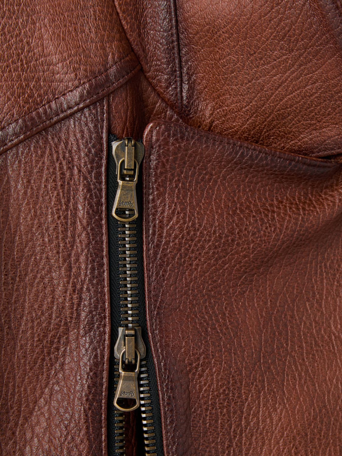 [S] 렉토 빈티지 이펙트 바이커 레더 자켓 코냑 상품이미지8