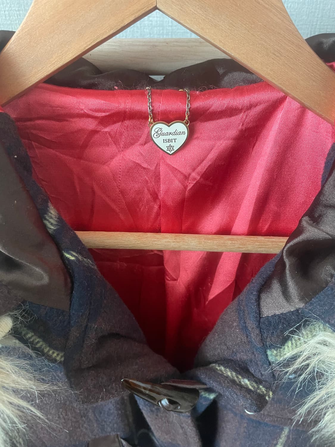 모리걸 빈티지 체크 후드 퍼 떡볶이 코트 🤎♥️ 상품이미지2