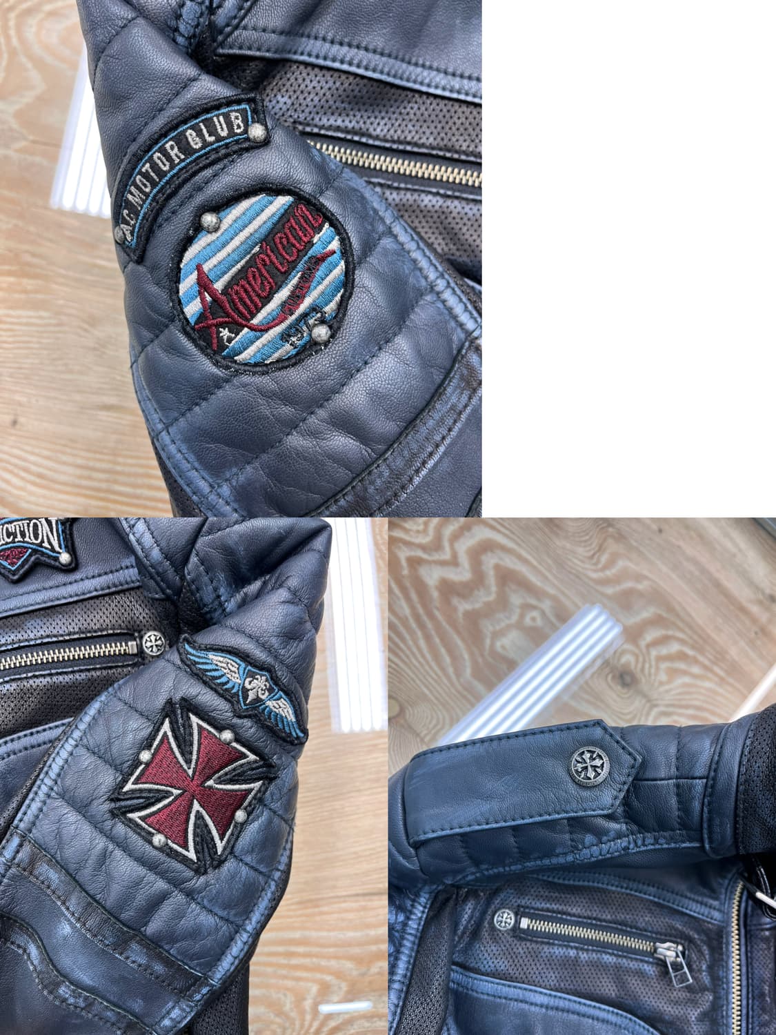 어플릭션 바이커 레더 자켓 상품이미지5