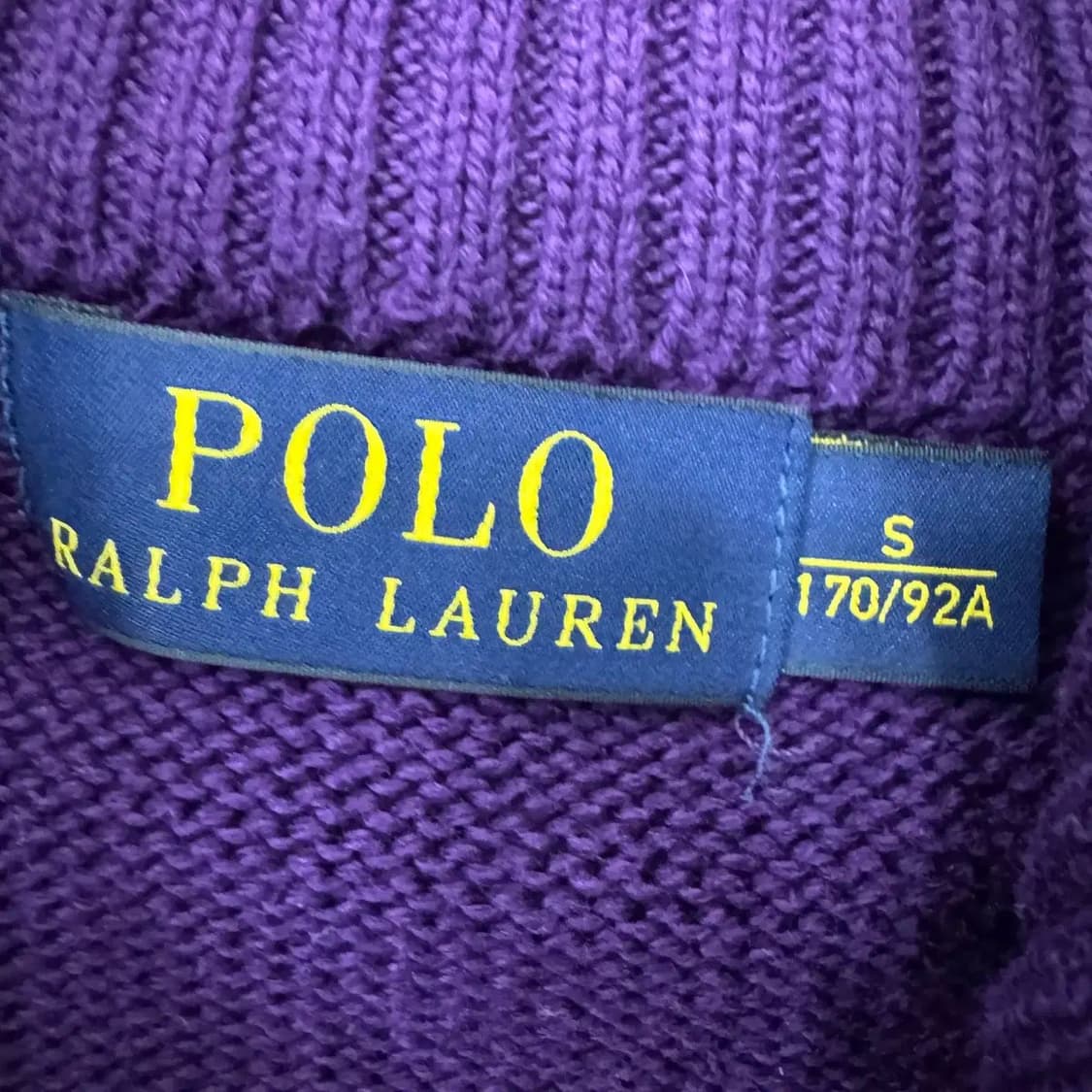 S(95) 폴로 랄프로렌 퍼플 반집업 니트  상품이미지4
