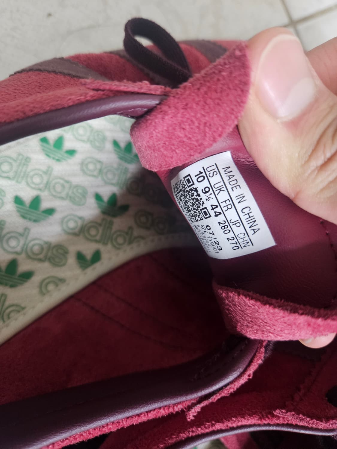 아디다스 토바코 그루엔 버건디 280 박스O 상품이미지2