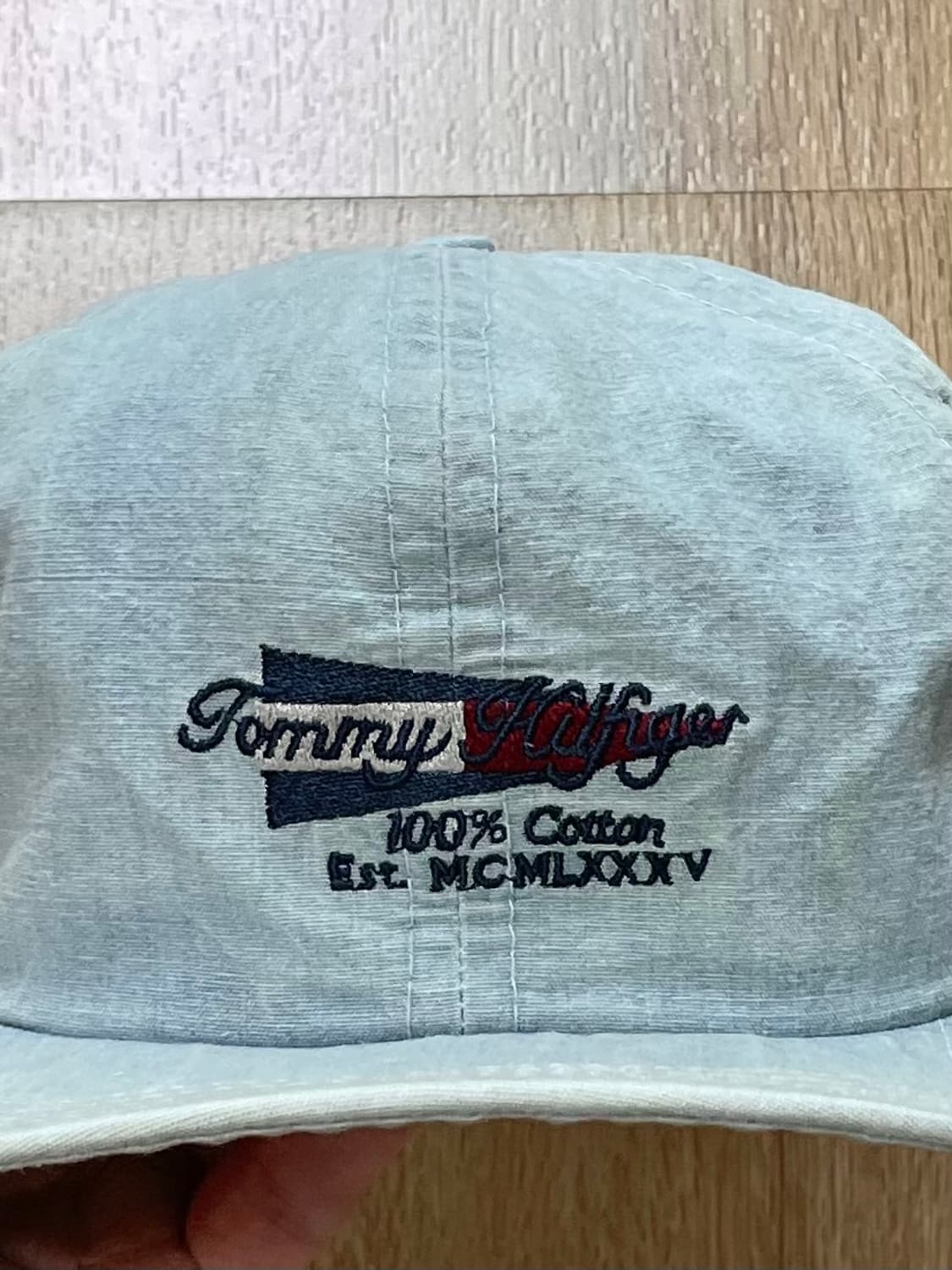 90s Made USA 타미힐피거 빈티지 데님 볼캡 모자 (레더 스트랩) 상품이미지2