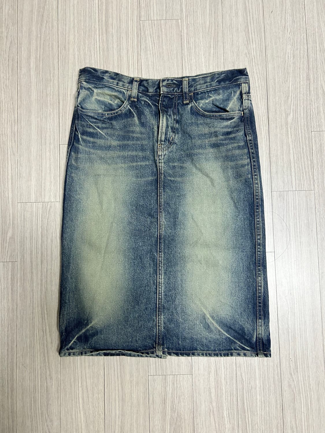 빈티지 중청 미디 치마 상품이미지1