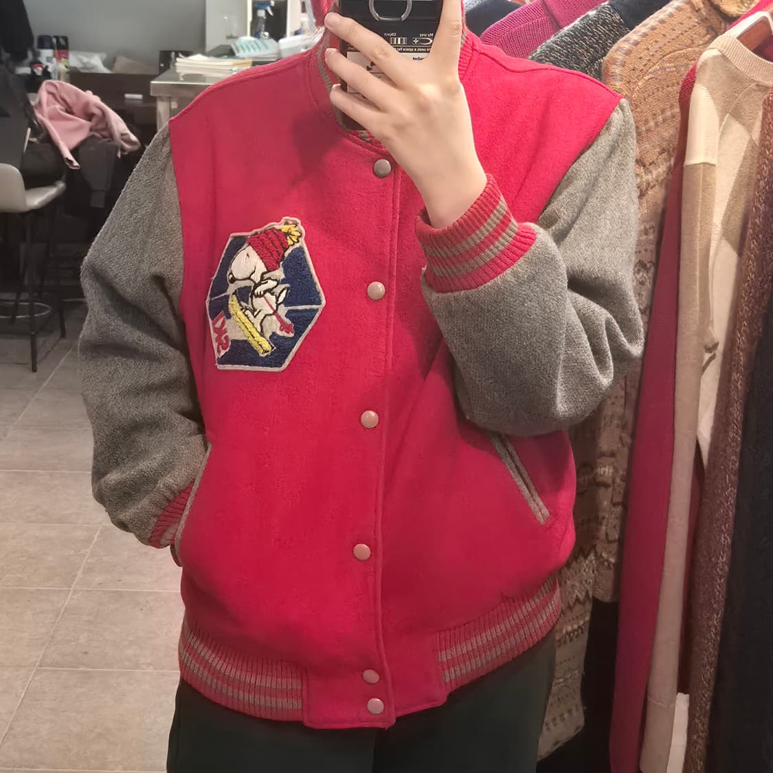 [NO.9] 스누피 스포츠웨어 바시티 자켓 상품이미지1