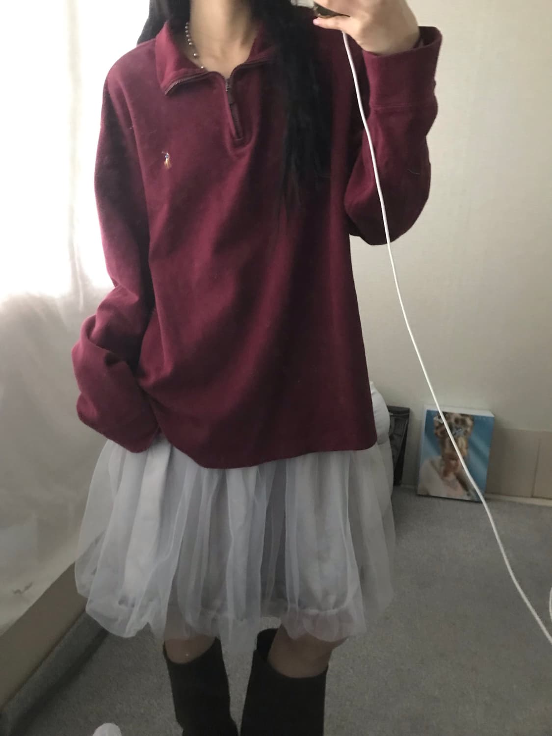 폴로 버건디 반집업 상품이미지7