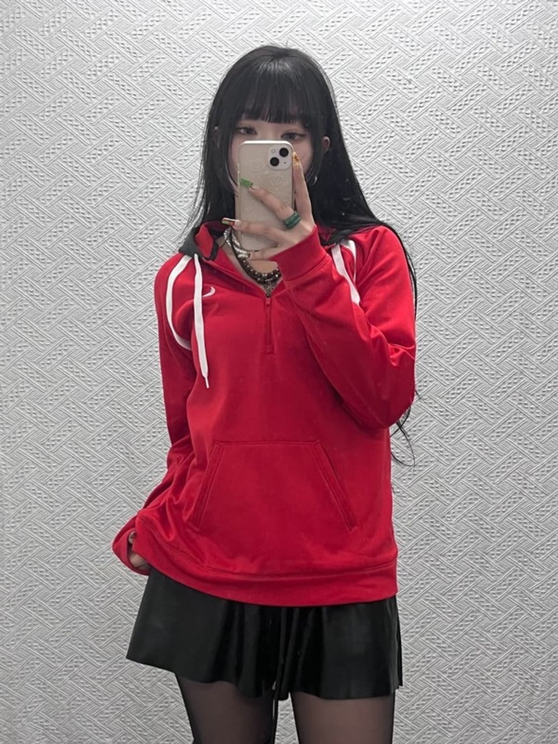 나이키 더마핏 스포티 러닝 반집업 후드티 L C09513 상품이미지1