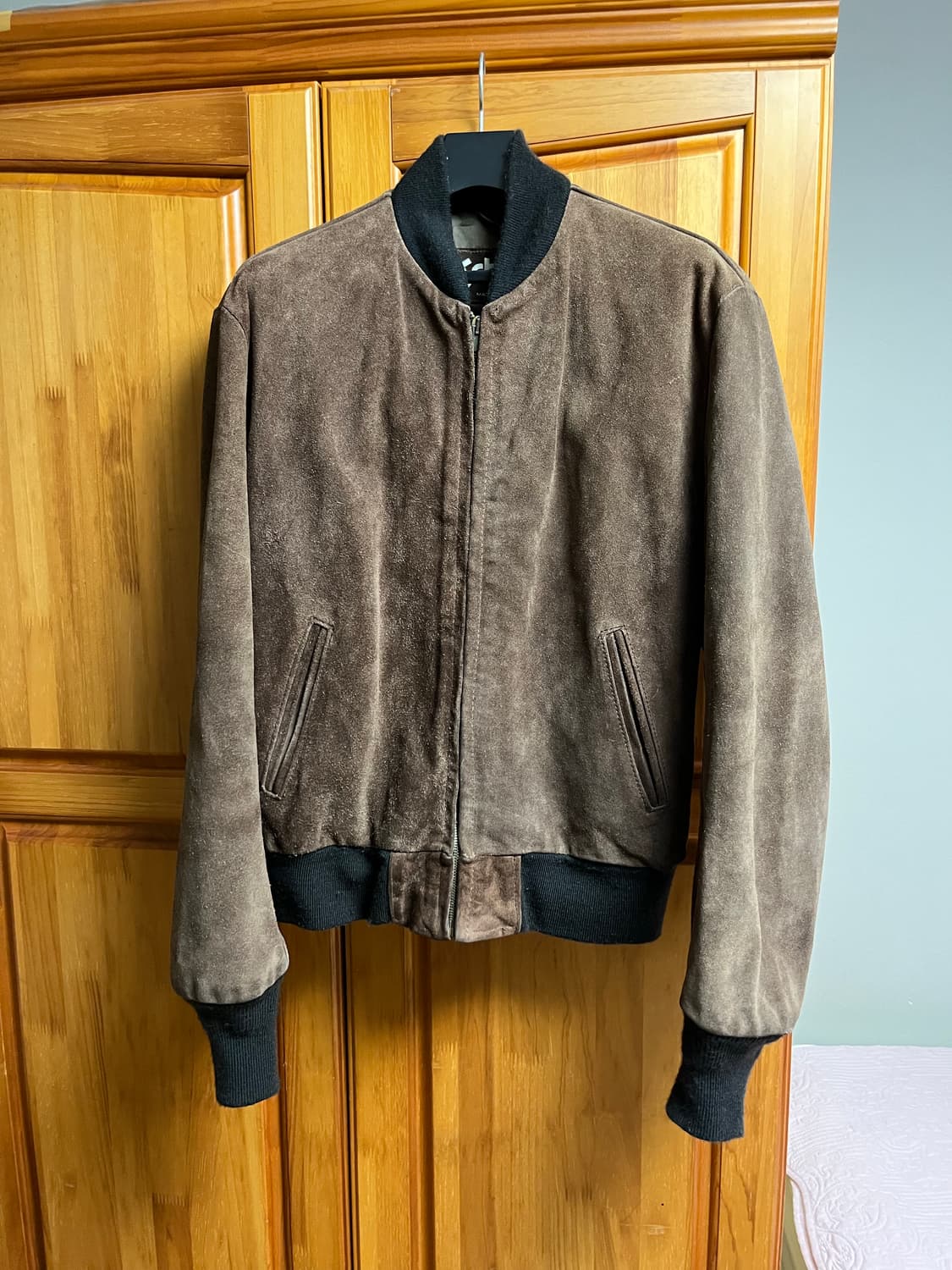 쇼트 스웨이드 가죽자켓(가죽봄버) 42 상품이미지1