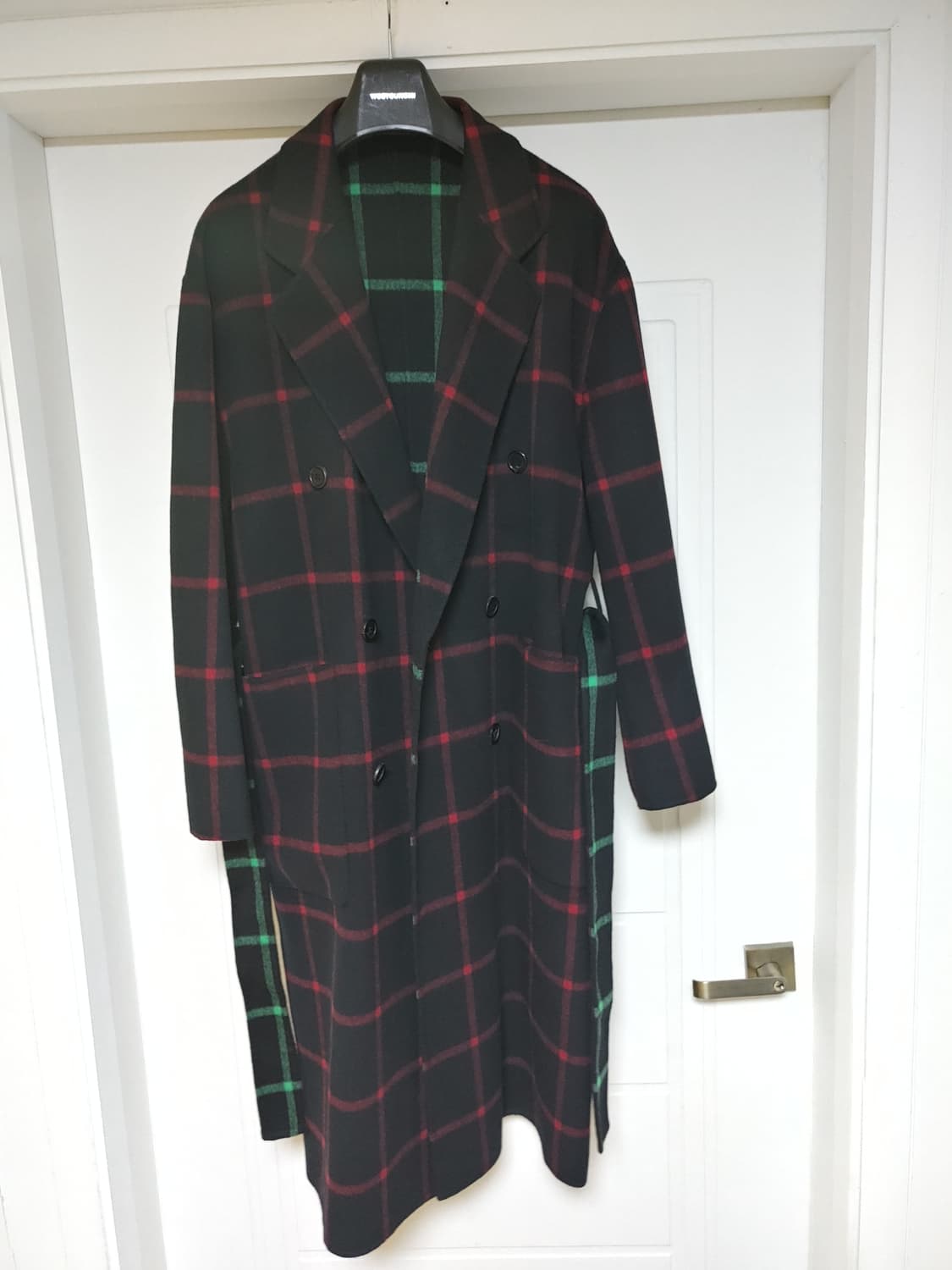 송지오옴므 플란넬 리버시블 캐시울 코트 팝니다 상품이미지3