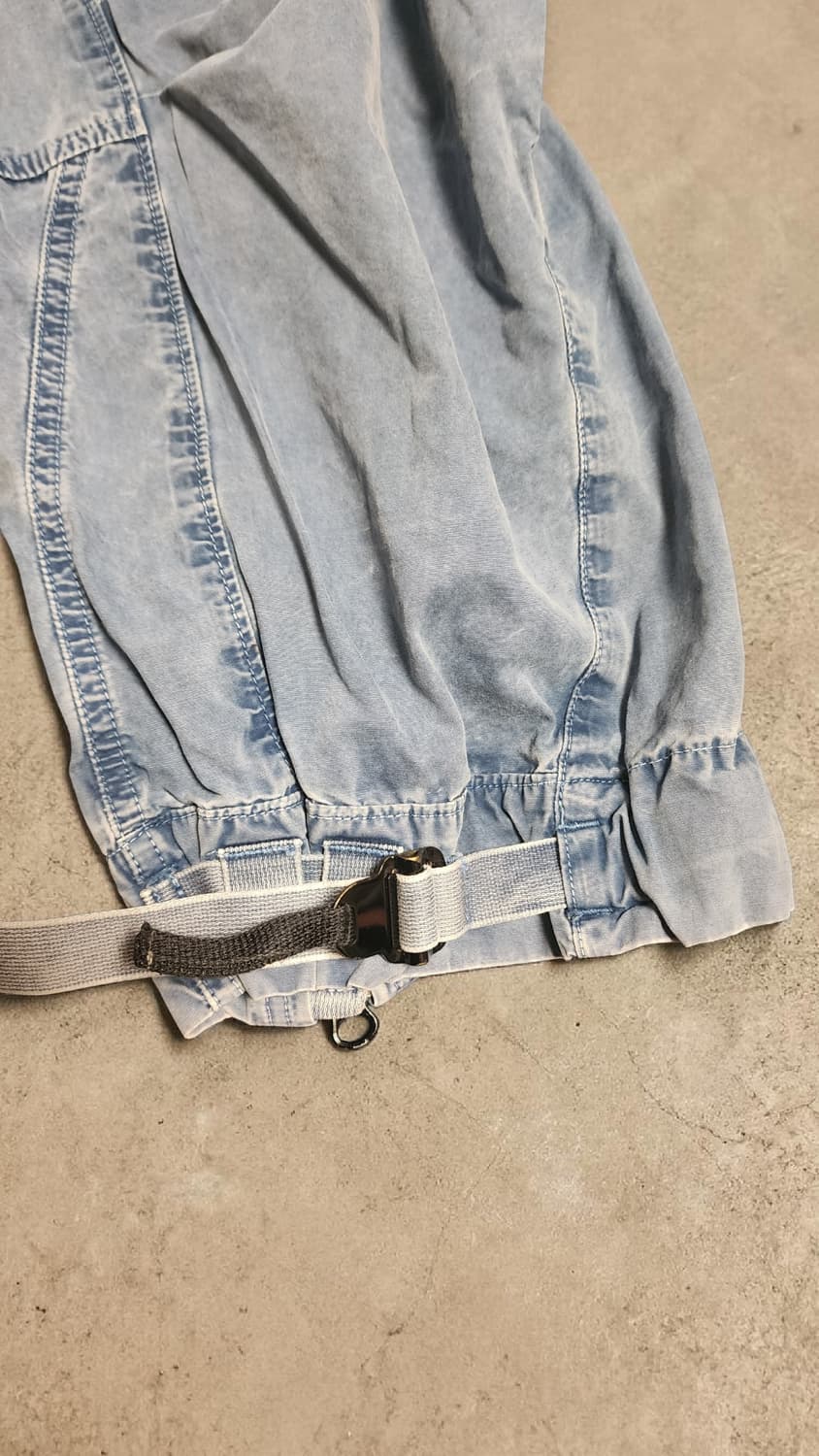 STONE ISLAND 블루 워싱 카고 7부 바지 상품이미지5