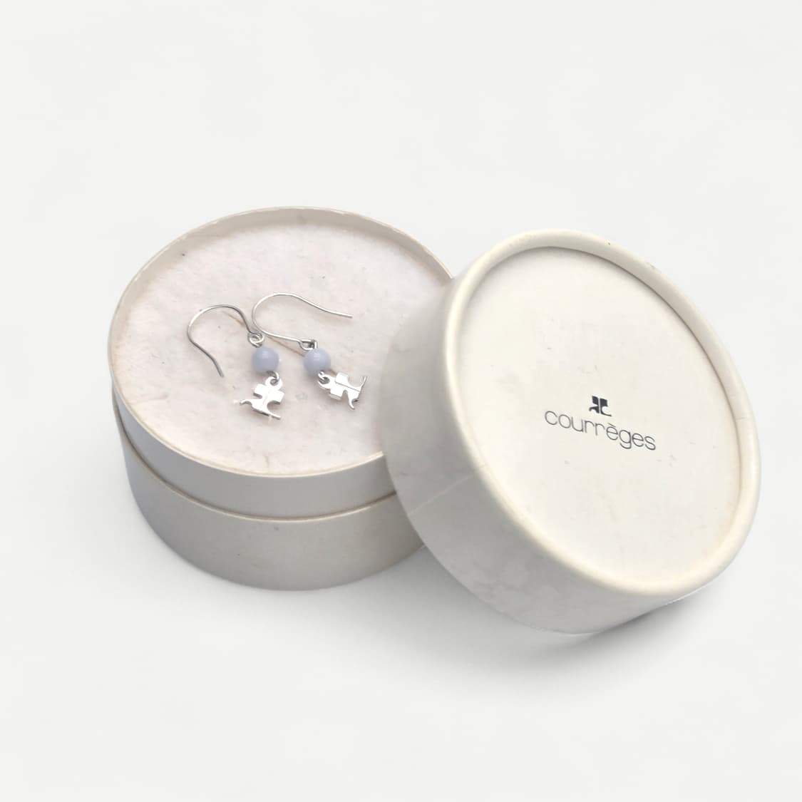꾸레쥬 로고 실버 귀걸이 상품이미지3
