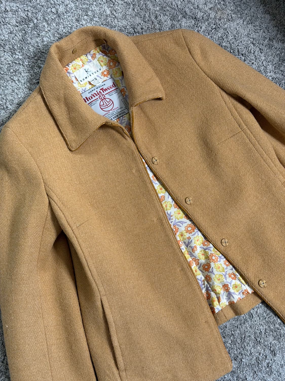 쿠미쿄쿠 해리스트위드 스냅버튼 울 자켓 상품이미지3