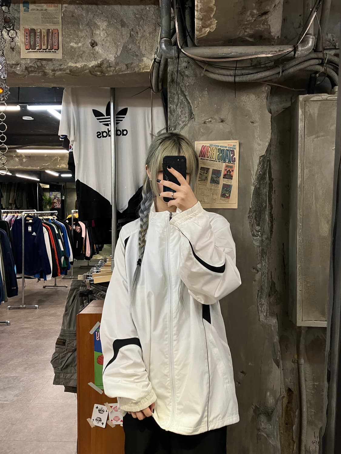 디아도라 바람막이 화이트 L #csz903 상품이미지2
