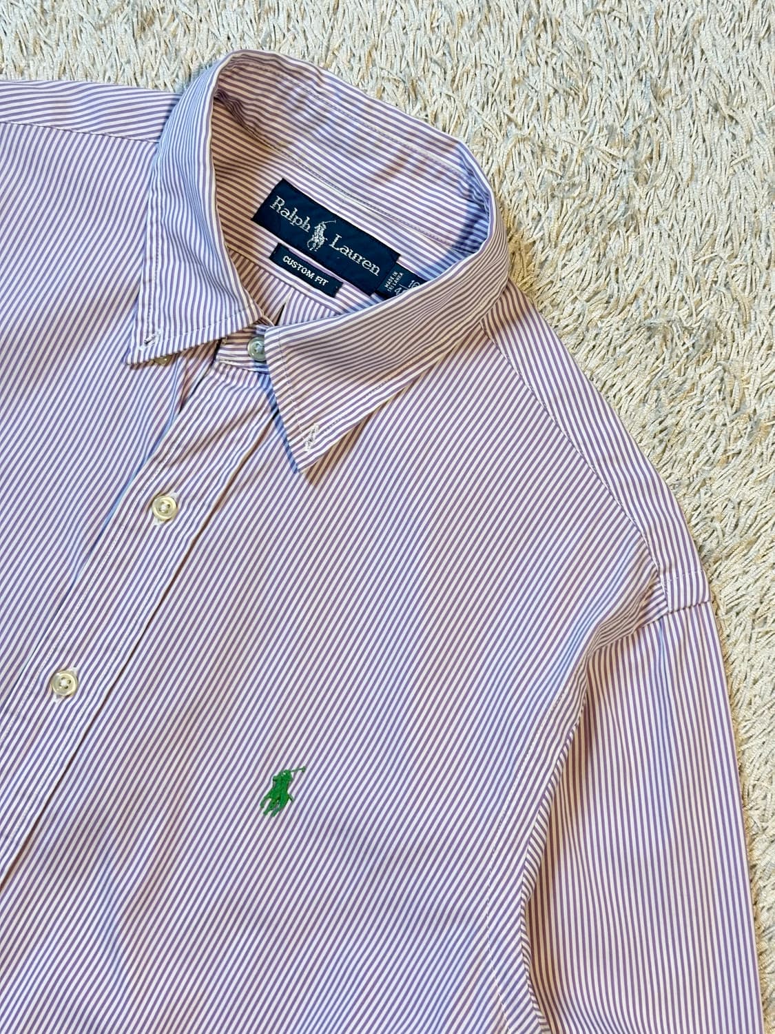폴로 랄프로렌 그린포니 스트라이프 셔츠 퍼플 상품이미지2