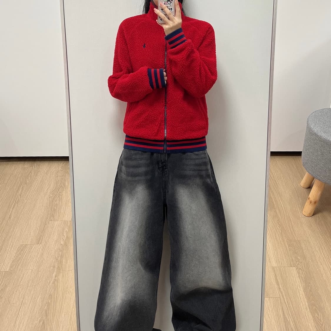 폴로 랄프로렌 신형 포니 레드 셰르파 플리스 자켓 상품이미지1