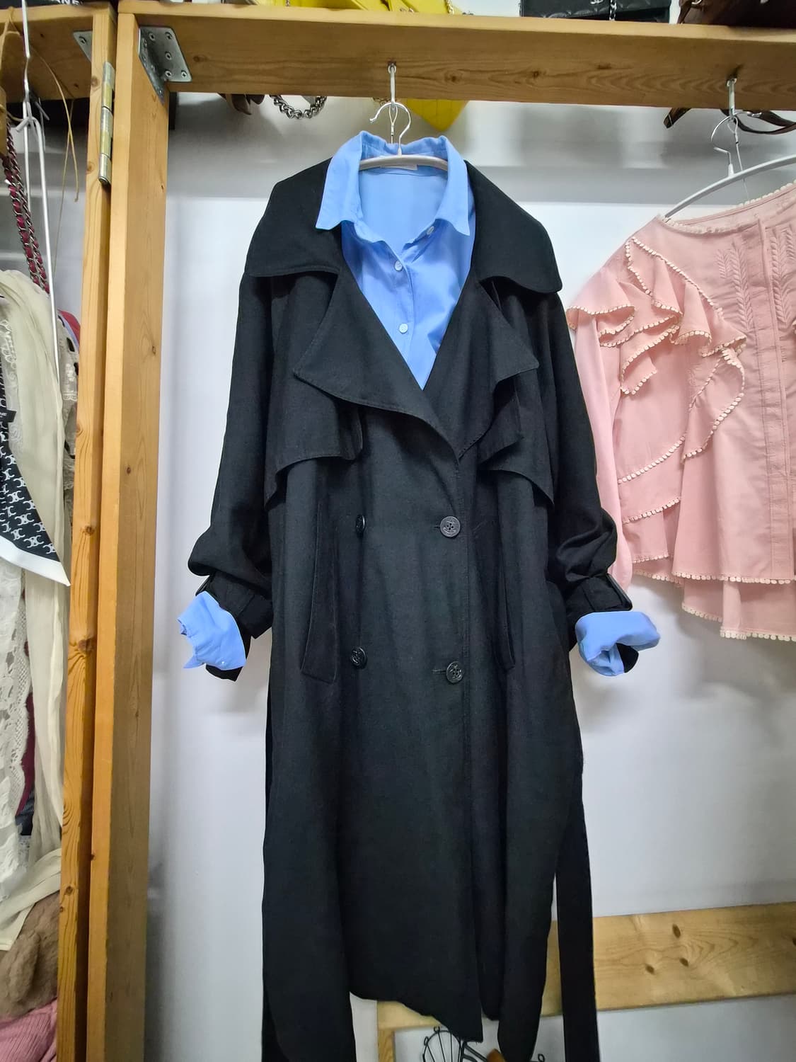 스티치스냅 박시 루즈핏  트렌치코트 상품이미지1