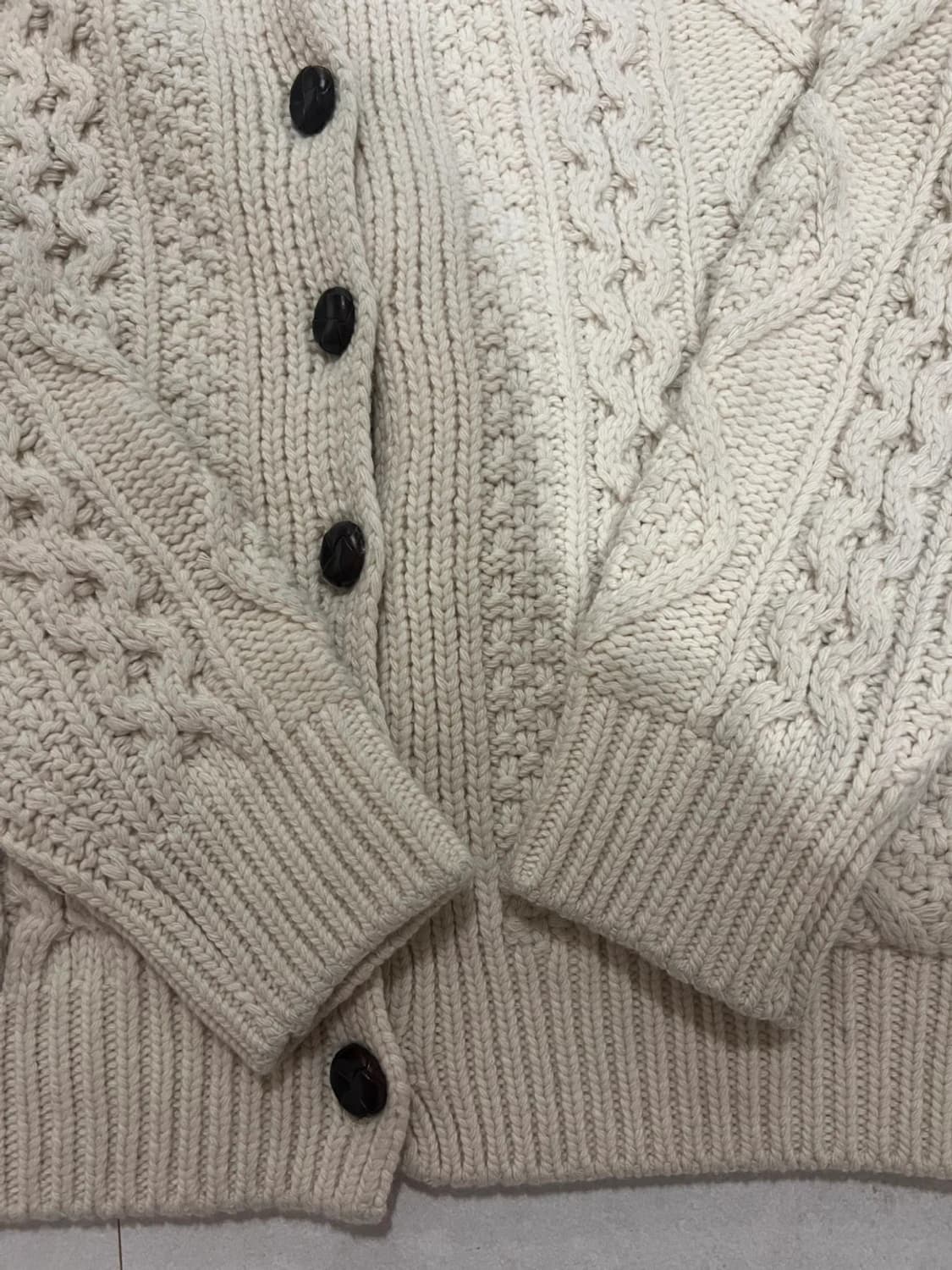 비아플레인 케이블 울 가디건 상품이미지3